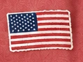 Original garment flag with a fine cream outline