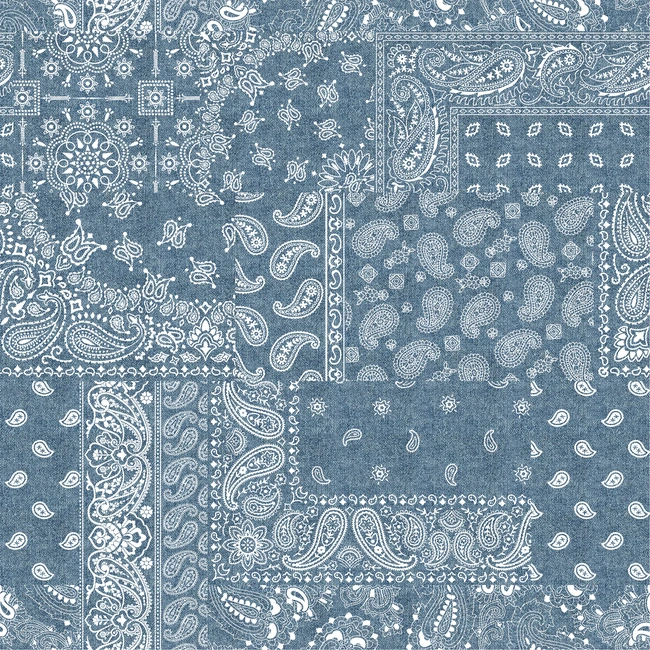 Larry’s original blue and cream A226 base print, without red embroidery